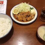 丸久食堂 - トーバンジャンソテー辛さ5倍。ご飯大盛り。