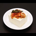 Cold tofu with kimchi