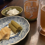 近江麦酒 - 伊根の剣先イカに塩かけてアテに