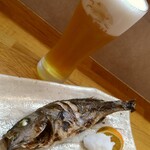 やさい畑 家庭料理 - いさき塩焼＆生ビール