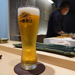 鮨 権左衛門 - 最初はビール