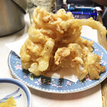 がばちょ - サクラエビと新玉のカキアゲ（550円）