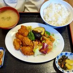 あさひや食堂 - 唐揚げ定食