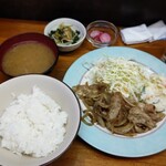 お食事 文 - 生姜焼き定食500円