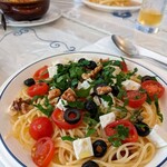 ギリシャ料理 taverna ミリュウ - 本日のランチセット：トマトのペペロンチーノ