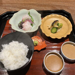 割烹 隆 - おまけ。別の日にいただいた鯛茶漬け。物凄くコスパの良いランチです♩ とーっても美味しかったです（╹◡╹）（╹◡╹）。でも、銀鱈土鍋御飯の勝ちです♩ 