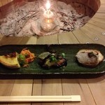 鉄板創作料理 木木の釜座 - 前菜三種