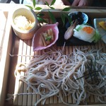 遊の丘 - ままごとそばセット（小鉢、ドリンク、デザート付）￥1200（H25.2.23撮影）