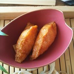 遊の丘 - 鴨つけそば、コーヒー、デザート付￥1300の稲荷（H25.2.23撮影）