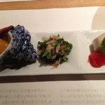 はまぐり庵 - (料理)前菜：季節の逸品三種盛り