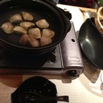 はまぐり庵 - (料理)はましゃぶ：はまぐりと鍋野菜①