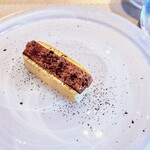 La Brianza - 炙りショコラチーズケーキ。即興で作って下さったドルチェ、キラキラ感半端ない!! 嬉しい(^^)