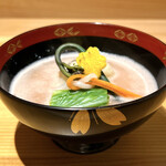 日本料理こまつ - 桜海老摺流し ハマグリ