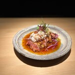 炭火焼き鳥 鶏尽 花れ - 【期間限定メニュー】冬季人気だったよだれ鶏白子のせ