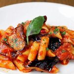 Fried eggplant penne "arrabbiata"