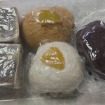 大平屋 - 買ったふぶき、茶きん、きんつば、おはぎ