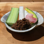 焼き鳥 とりら - スティックサラダ鳥味噌