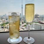 THE DINING シノワ唐紅花＆鉄板フレンチ蒔絵 - ジンジャーエール＆スパークリングワイン