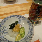 風華 - つきだし(鯨と鯛の湯引き)