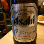 かどや - ビンビール（中）450円　スカイツリーラベル！！