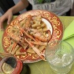 La Vecchia Napoli - 孫娘の選んだ手長海老の Paccheri (パッケリ、ナポリ名物)