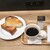 ベーカリー&カフェ ルパ - 料理写真:厚切りバタートーストモーニング410円、ブレンドコーヒー、ゆで卵チョイス
