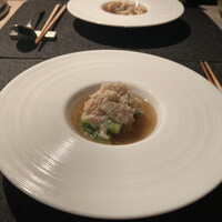 ミモザ - アスパラガスの毛蟹上湯餡かけ
