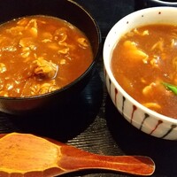 日本橋 やぶ久 - ミニカレー丼、ミニカレー南蛮そばセット 1,100円 ♪