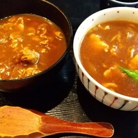 日本橋 やぶ久 - ミニカレー丼、ミニカレー南蛮そばセット 1,100円 ♪