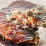 Okonomi Teppan Doro - 風流焼・・・キングオブお好み焼、豚、牛、すじ、いか、エビがお好み焼を贅沢に演出！