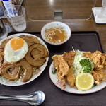 味のイサム - 炙りチャーシュー丼・W唐揚げミニ