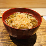 日本橋 蕎ノ字 - ◎桜えびかき揚げ蕎麦も追加で注文。どれだけ食うか⁉️