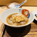 日本橋 蕎ノ字 - ■車海老の頭
      ☆二つ目は天つゆで頂く。