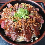 Wagyuu Ya Shokudou - 牛ハラミステーキ丼 大（上から）