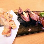 Sushi ro - ホタルイカの食べ比べ。530円。