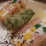 Mi Hanami - コースの揚げ物（蓮根のはさみ揚げ）