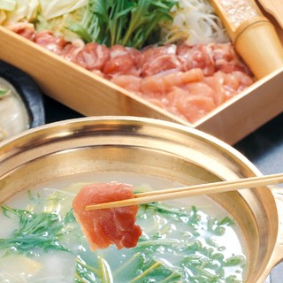 大山鶏の白濁べっぴんしゃぶしゃぶ鍋付き盛り皿宴会コース アサヒマチシキアン しきあん 富士見町 魚介料理 海鮮料理 食べログ