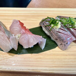 沼津魚がし鮨 - しまあじ、金目鯛、アジ