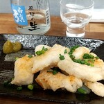 Natsume Saketen - 岐阜県の酒 白真弓。 ささみ揚げと柚子胡椒