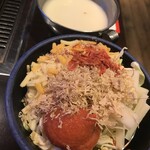 Okonomiyaki Yakisoba Fuugetsu - 明太もちチーズもんじゃ（お汁が別になってる…）