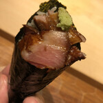 初音鮨 - 赤身、中とろ、大とろの手巻き　ショータイムのピーク