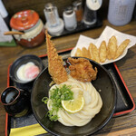 極楽うどん Ah-麺 - レディースぶっかけ＋ごぼうの天ぷら