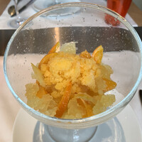 Benoit Alain Ducasse - 柑橘類のクープ。いろんな柑橘を、ゼリーやソルベなど多彩に。これ、大好きですねぇ。