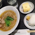 鴨蕎麦 流水庵 - 鴨蕎麦+おにぎり+だし巻き卵