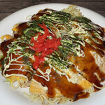 Hiroshima Fuu Okonomiyaki Tominoya - イカ天トピ　卵は控えめかな？