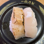 Sushiro - ジャンボ貝柱食べ比べ（生・醤油炙り）