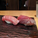 SUSHI TOKYO TEN、 - 中トロと赤身のづけ