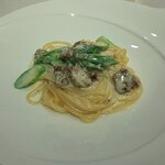 リストランテ ラ ソリア - サルシッチャとグリーンアスパラのスパゲッティ（ハーフ）（2022.4-1）