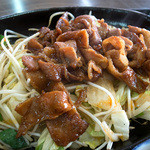 角屋食堂 - 「生姜焼き定食」（750円）。かなり濃い味のショウガ焼き。美味しいです！