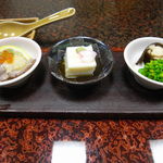 博多料亭 稚加榮 - 季節の前菜三種盛